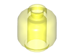 Minifigure, Head Plain - Hollow Stud, Trans-Neon Green (3626c / 4186133 / 6109893)