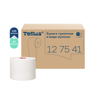 127540 / 127541 Tork Tellus Стандарт туалетная бумага Mid-size в миди-рулонах 135 м базового качества Система T6 TP6 белая