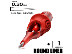 1 LLT-ET / 0,30mm -  Round Liner Long Taper Extra Tight - CARTEL