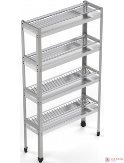 Стеллаж для сушки тарелок и стаканов СКТС-4/870/280/1600-с+