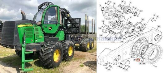 Трактор 1510G производства Timberjack/John Deere с уплотнением балансирного редуктора