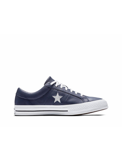 Кеды Converse One Star кожаные синие низкие 158463C