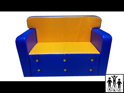 Детский игровой диван "Комфорт" красный желтый