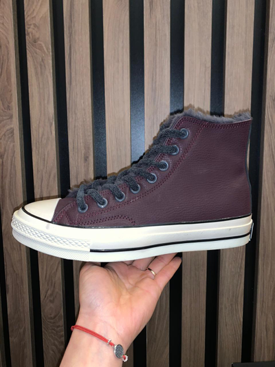 Кеды Converse Chuck 70 Cozy Club зимние с мехом бордовые