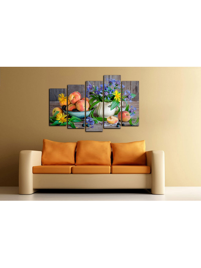 Модульная картина &quot;Персики с цветами&quot;