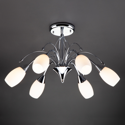 Люстра потолочная хром со стеклянными плафонами Ginevra 190433