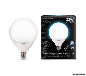 Gauss LED G125 22w 840 E27