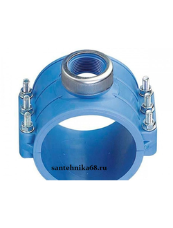 Хомут врезной на воду седелка ПЭ Unidelta на 25 32 40 50 63 ПНД трубу