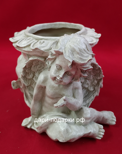 Кашпо Ангел кроткий 20*14см  0,9кг   полистоун Россия  1055//013231