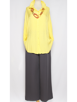 Брюки "Палаццо широкие" серые в полоску  р.50-56