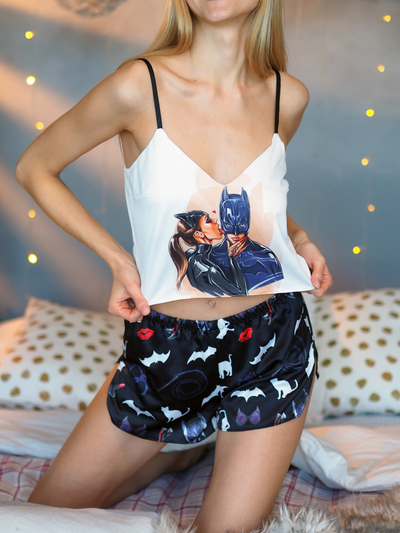 Шелковая пижама "Cat+Bat" - 3