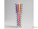 Трубочки для коктейля «Спираль», диаметр 0,8 см, набор 12 шт., цвета МИКС