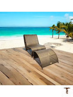 Шезлонг из искусственного ротанга