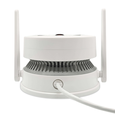 DE/VN-XMC40 Панорамная WiFi/LAN охранная видеокамера/датчик дыма. Ночное видение, интерком связь, с DVR. Full HD, 4 МП (ICSEE/XMEYE)