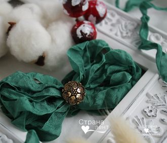 Шебби-лента Изумрудная от производителя "Страна лент"