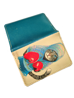 Обложка на автодокументы с принтом "Кот-боксёр"