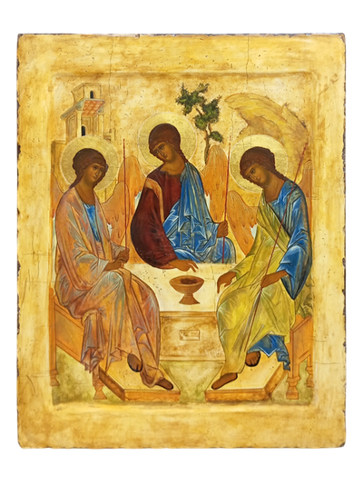 Троица Святая. Рукописная икона.