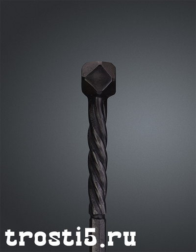 Черная трость посох кованая с украшениями винтом