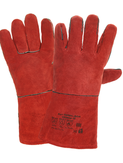 Краги ТРЕК спилковые с подкладом (красные) AB