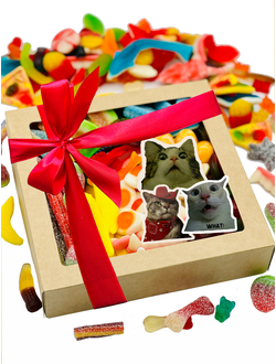 Сладости из Европы/ Жевательный европейский мармелад/Мемные коты/ 1 КГ , ассорти вкусов