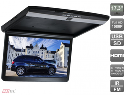 Потолочный монитор 17,3" со встроенным Full HD медиаплеером AVS1717MPP (черный)