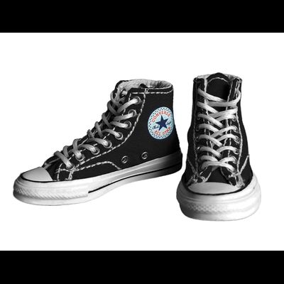 Женские кеды Converse (черные) 1/6 - women's classic black (WT-CO44) - WHOHO TOYS