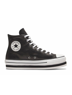 Кеды Converse Chuck Taylor All Star Layer кожаные черные высокие на платформе