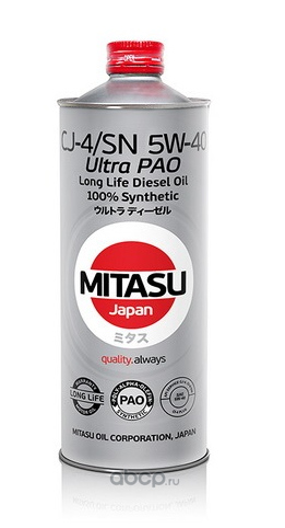 Масло моторное Mitasu ULTRA DIESEL CJ-4/SM 5W-40 синтетическое 1 л MJ2111 купить в Туле Марата100