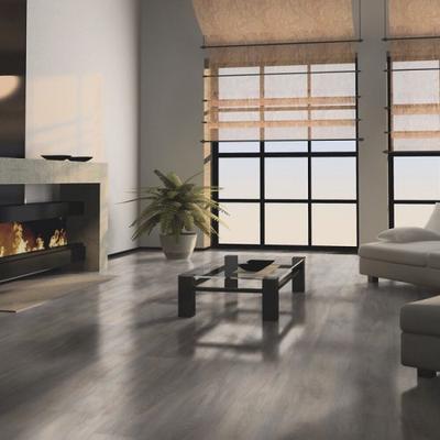 Виниловый пол Wineo 800 Wood Gothenburg Calm Oak DB00077 в интерьере гостиной