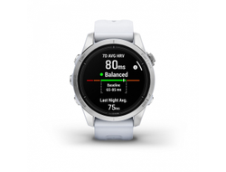 Умные часы Garmin Epix Pro (Gen 2) Standard Edition 42 мм, серебристый корпус, белый ремешок 010-02802-01