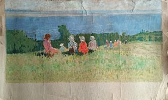 "Дети" плотная бумага акварель, белила Мазитов А.Н. 1960-е годы