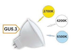 Лампа светодиодная Ecola MR16 GU5.3 10W 2K-4K-6K диммируемая с изменяемой цв.темп. (6500/4200/2700K) матовая 48x50 M2FT10ELC