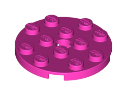 Plate, Round 4 x 4 with Hole, Dark Pink (60474 / 6133808)