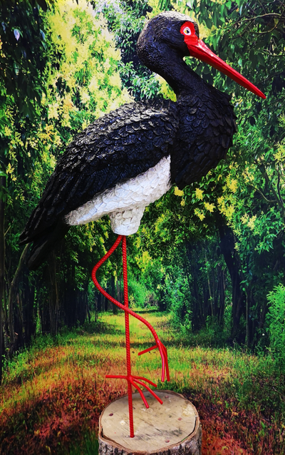 Аист черный  115*75см  2,9кг  2895/012664  Фигура из полистоуна отличается повышенной прочностью и износостойкостью, устойчива к воздействию влаги, UF-лучей и других разрушающих факторов внешней среды.