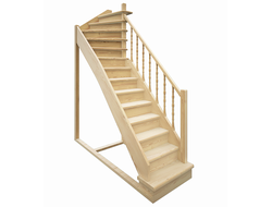 Деревянная межэтажная лестница ЛЕС-215 поворот 90°