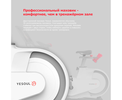 Велотренажер Yesoul Smart Spinning bike V1 PLUSE белый