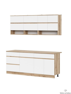 Брауни 2 кухонный гарнитур Дуб Делано/Белый