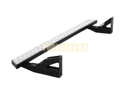 Силовые пороги на Mitsubishi L200 IV 2006-2015, крепление к раме, накладка из алюминия, возможность подъёма автомобиля домкратом (05.330.01)