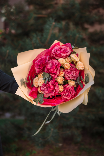 Букет с розами кантри блюз