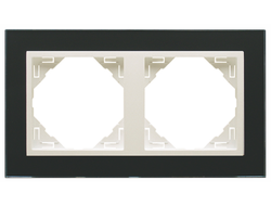 Efapel 90920 TEG, Рамка 2 поста, черное стекло/лед