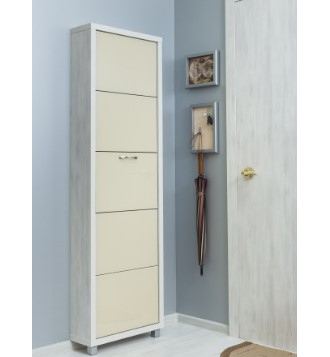 Обувница Айрон-5 Люкс (фасад стекло Капучино)