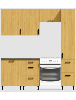 Кухня Эконом 1,5 метра с колонкой (1100х400) Цвет: Дуб Сонома/Дуб Сонома