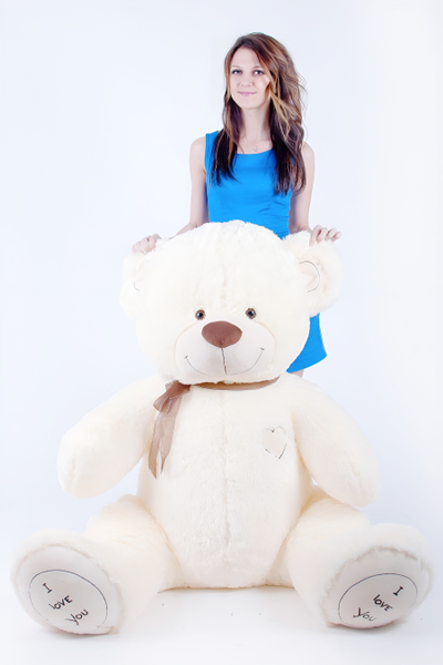 Большой плюшевый медведь 200 см бежевый Феликс