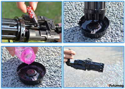 МАШИНКА ДЛЯ СОЗДАНИЯ МЫЛЬНЫХ ПУЗЫРЕЙ ПУЛЕМЕТ РОЗОВЫЙ