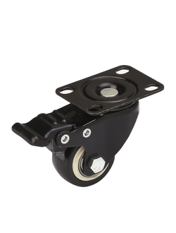 Колесная опора усиленная с поворотной площадкой d=50 с тормозом