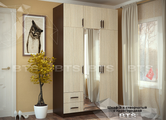 ШКАФ 3-Х СТВ.С ЯЩИКАМИ венге/лоредо