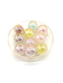 Бусины пластиковые фигурные, 10 мм двойной шар микс