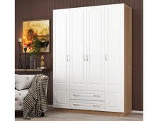 Шкаф для одежды 4-створчатый с ящиками Н-2