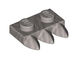Plate, Modified 1 x 2 with 3 Teeth, Flat Silver (15208 6442979)