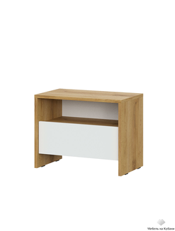 Дольче Тумба прикроватная Дуб золотой/Белый